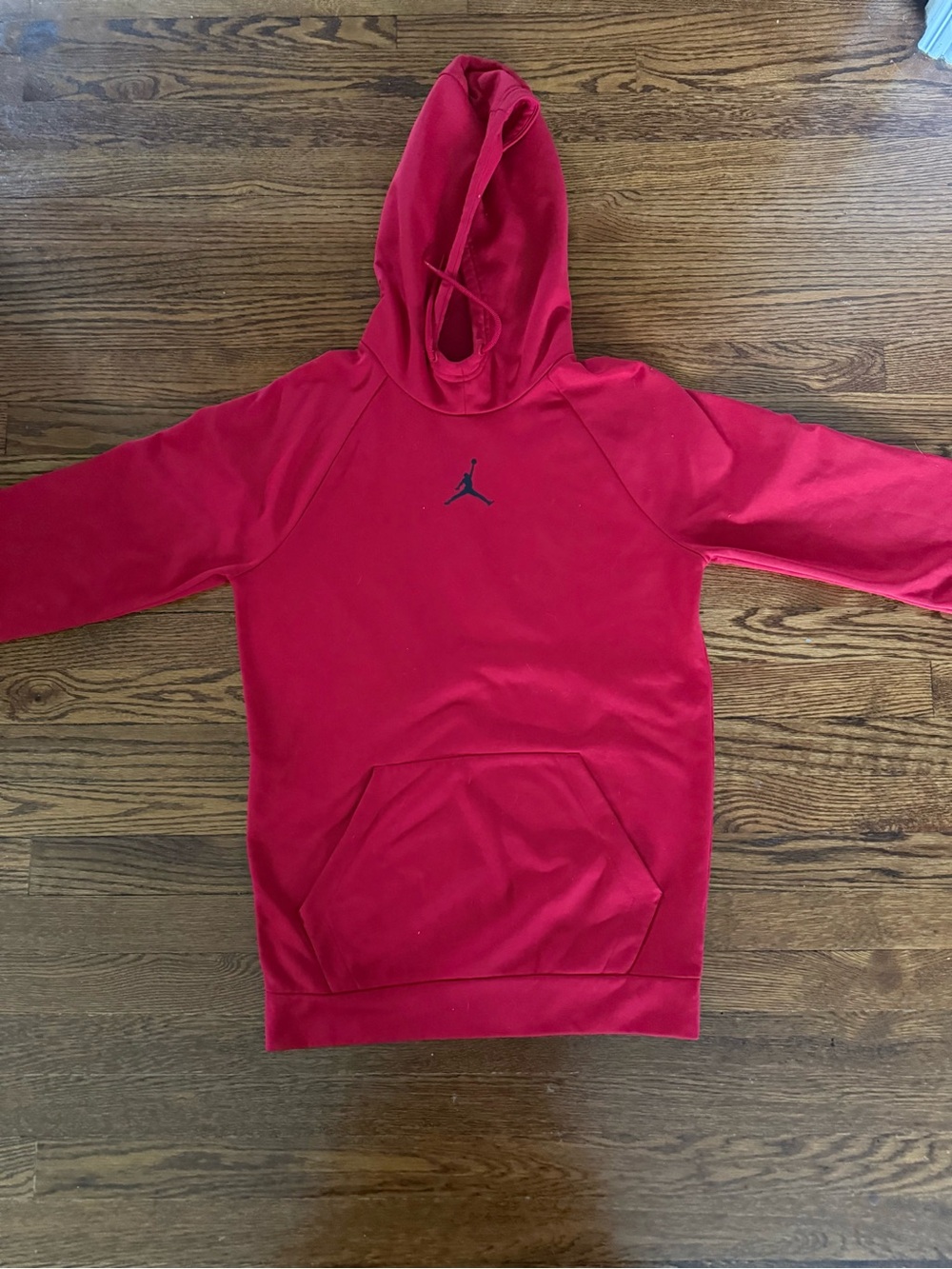 Jordan Red Hoodie with Black Jumpman Tag